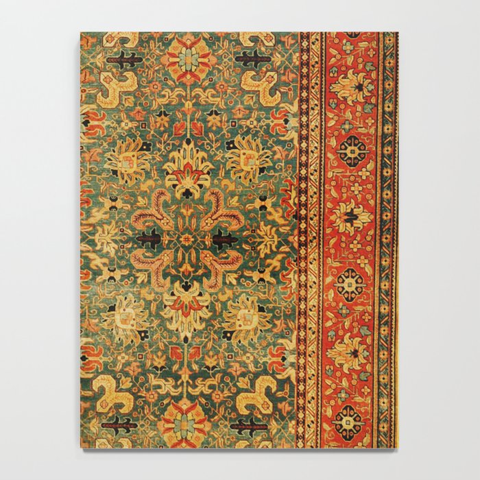 Tabriz Green Orange Rug Print Notebook Gallery Image 4