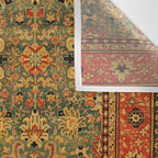 Tabriz Green Orange Rug Print Wall Tapestry Gallery Image 3