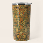 Tabriz Green Orange Rug Print Travel Mug Gallery Image 1