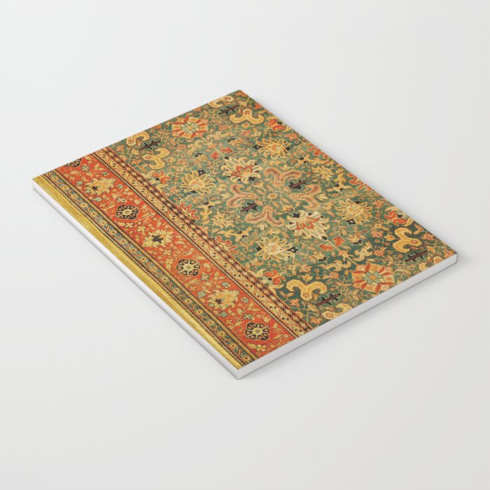 Tabriz Green Orange Rug Print Notebook Gallery Image 3