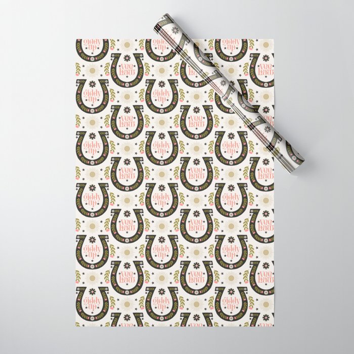 Yee Haw Horseshoe Wrapping Paper Gallery Image 1