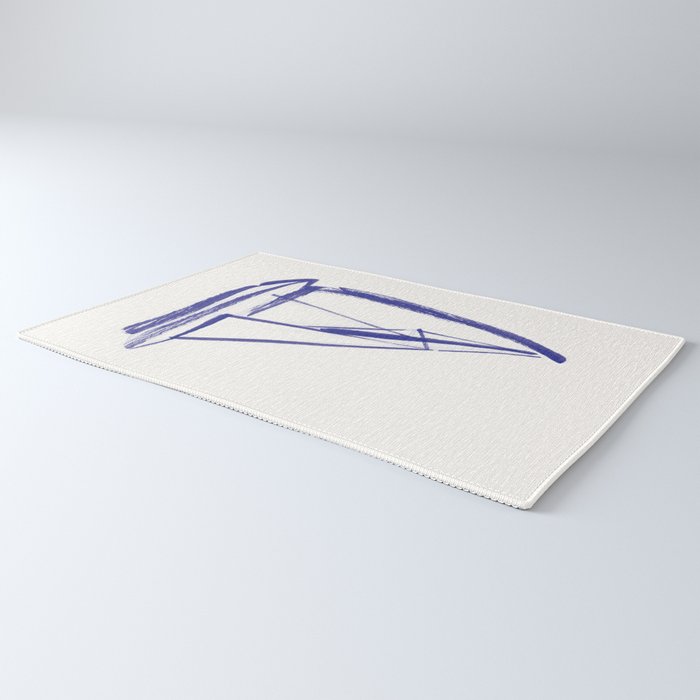 Sailboat Drawing - Blue White Rug Gallery Image 3