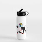 Black Dog labrador beach art Water Bottle Gallery Image 1