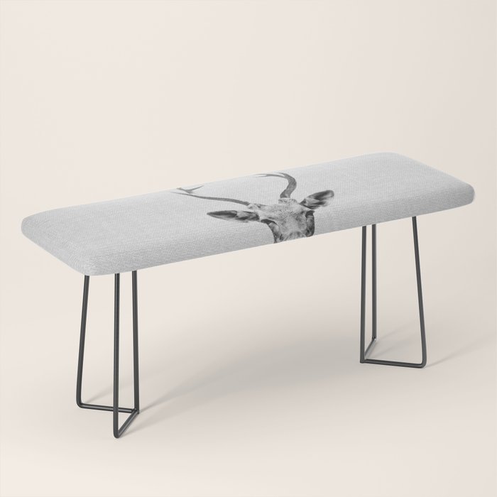 Deer - Black & White Bench Gallery Image 1