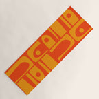 Mid Century Modern Piquet Abstract Orange Yellow Retro Contemporary Pattern Yoga Mat Gallery Image 1