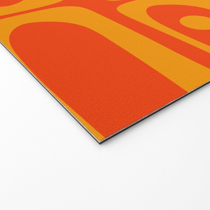 Mid Century Modern Piquet Abstract Orange Yellow Retro Contemporary Pattern Welcome Mat Gallery Image 2