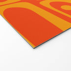 Mid Century Modern Piquet Abstract Orange Yellow Retro Contemporary Pattern Welcome Mat Gallery Image 2