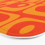 Mid Century Modern Piquet Abstract Orange Yellow Retro Contemporary Pattern Bath Mat Gallery Image 3