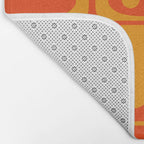 Mid Century Modern Piquet Abstract Orange Yellow Retro Contemporary Pattern Bath Mat Gallery Image 2