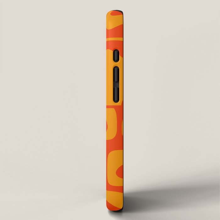 Mid Century Modern Piquet Abstract Orange Yellow Retro Contemporary Pattern iPhone Case Gallery Image 2