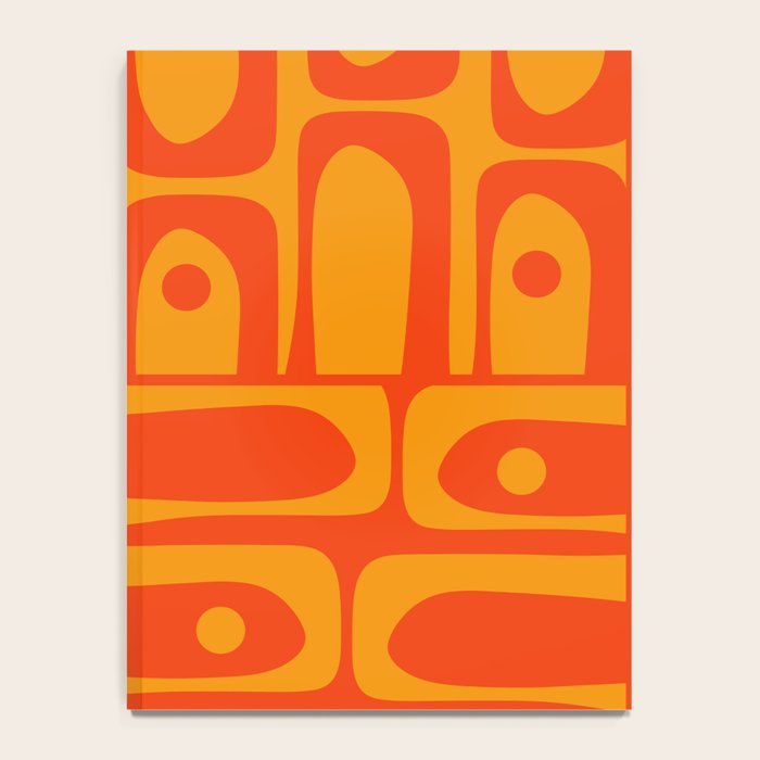 Mid Century Modern Piquet Abstract Orange Yellow Retro Contemporary Pattern Notebook Gallery Image 4