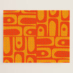 Mid Century Modern Piquet Abstract Orange Yellow Retro Contemporary Pattern Jigsaw Puzzle Gallery Image 1