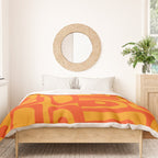 Mid Century Modern Piquet Abstract Orange Yellow Retro Contemporary Pattern Duvet Cover Gallery Image 3