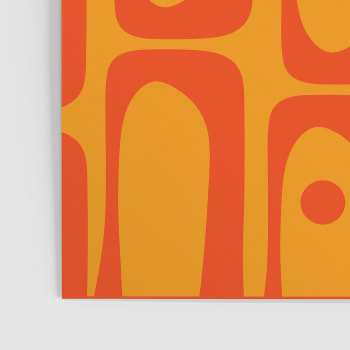Mid Century Modern Piquet Abstract Orange Yellow Retro Contemporary Pattern Poster Gallery Image 3