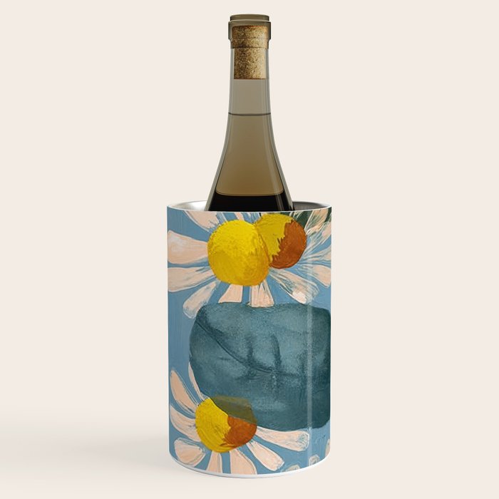 Daisy Flower Painting Wine Chiller Gallery Image 2