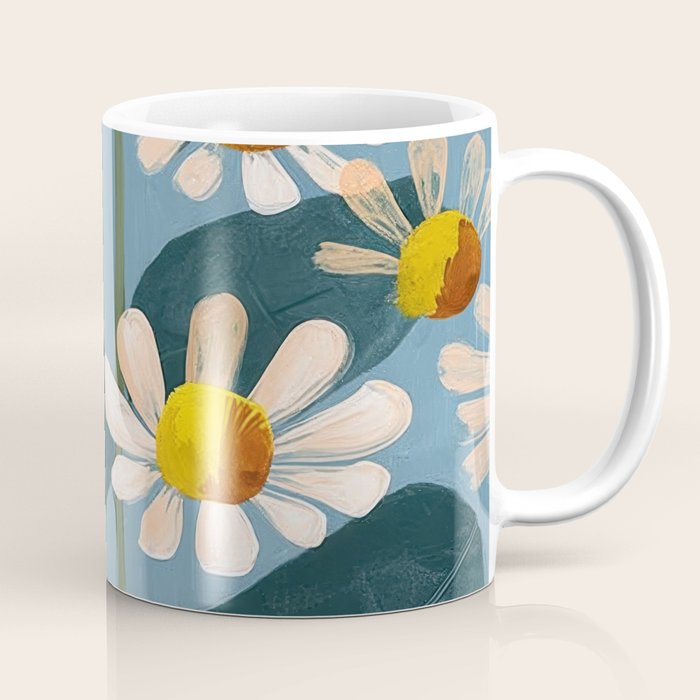 Daisy Flower Painting Coffee Mug Gallery Image 1