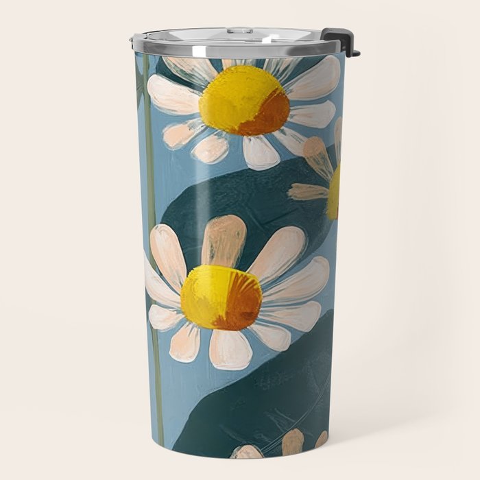 Daisy Flower Painting Travel Mug Gallery Image 2