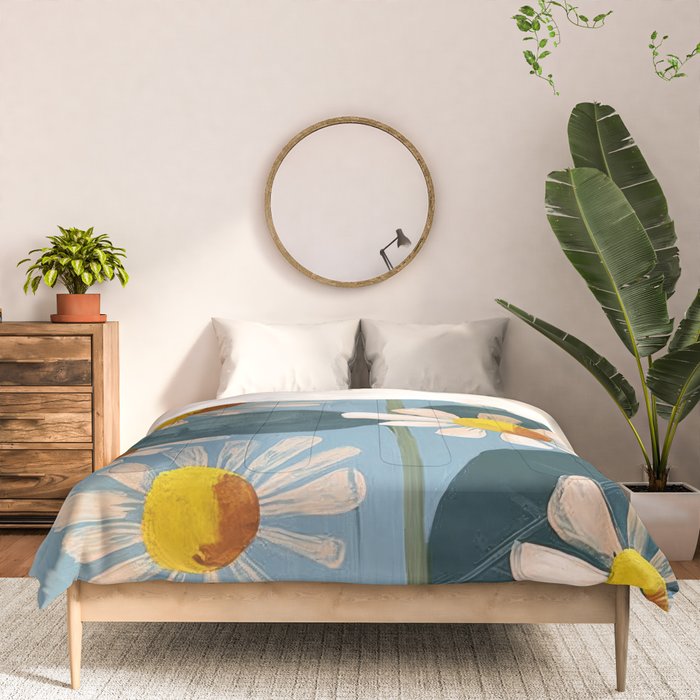 Daisy Flower Painting Comforter Gallery Image 3