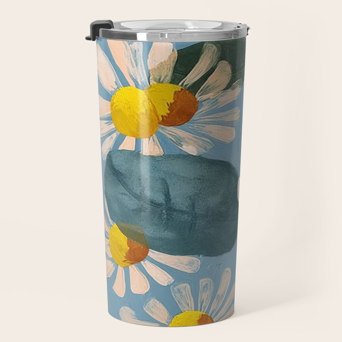 Daisy Flower Painting Travel Mug Gallery Image 3