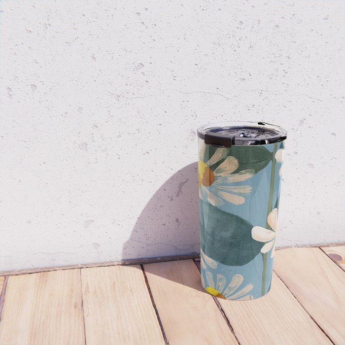 Daisy Flower Painting Travel Mug Gallery Image 4