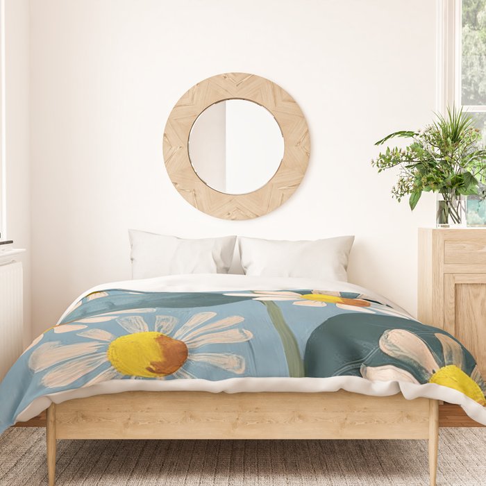 Daisy Flower Painting Duvet Cover Gallery Image 3