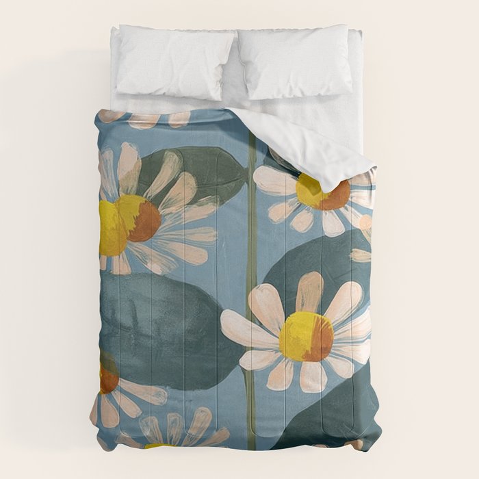Daisy Flower Painting Comforter Gallery Image 1