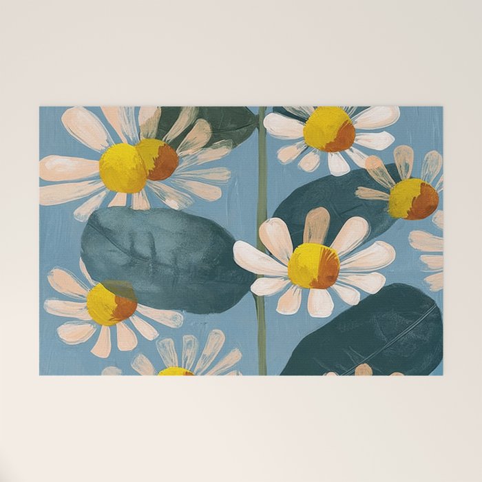 Daisy Flower Painting Welcome Mat Gallery Image 1