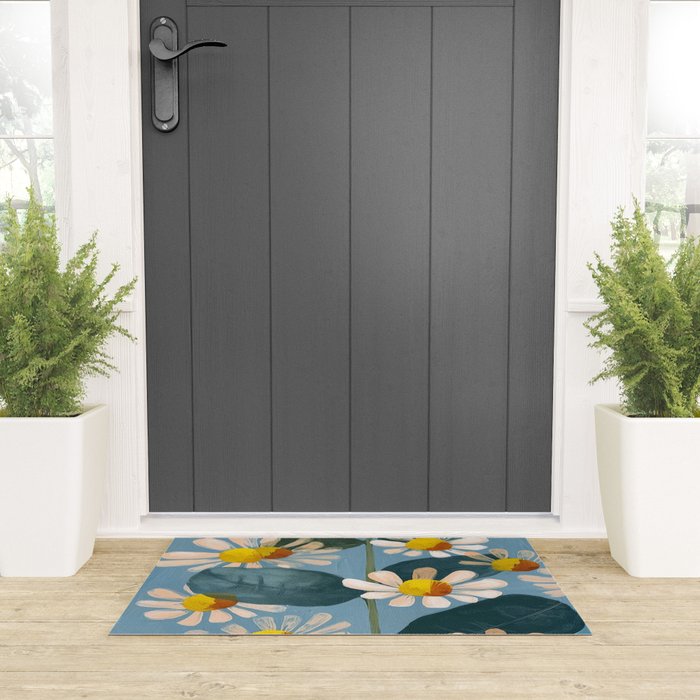 Daisy Flower Painting Welcome Mat Gallery Image 3
