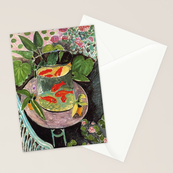 Henri Matisse Goldfish 1911, Goldfishes Artwork, Men, Women, Youth Stationery Card Gallery Image 2