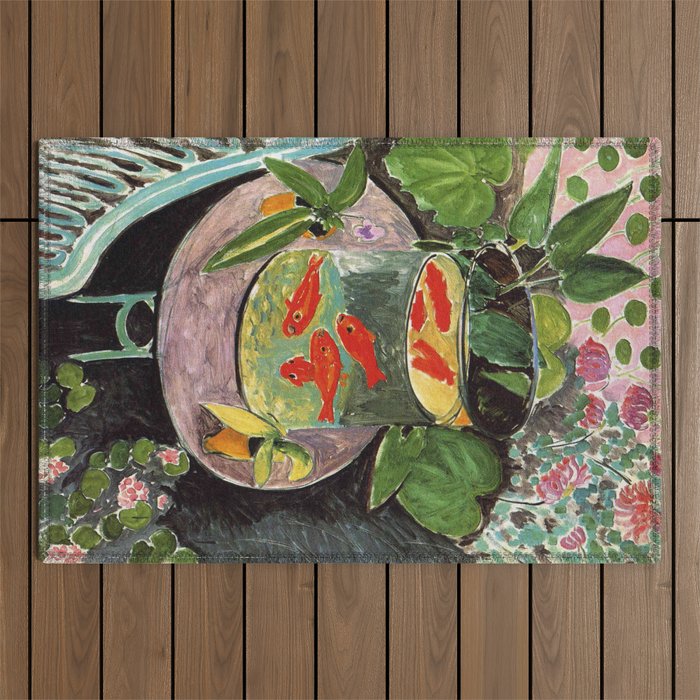 Henri Matisse Goldfish 1911, Goldfishes Artwork, Men, Women, Youth Outdoor Rug Gallery Image 1