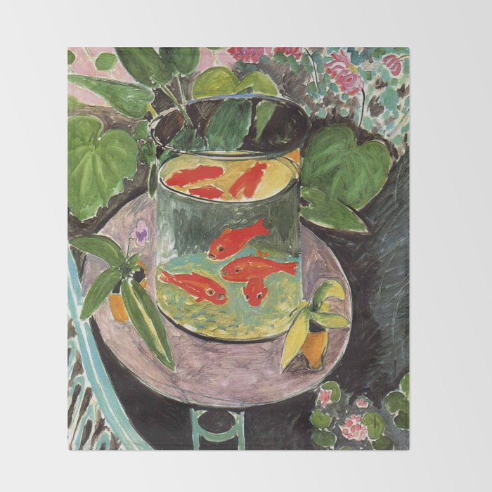 Henri Matisse Goldfish 1911, Goldfishes Artwork, Men, Women, Youth Throw Blanket Gallery Image 2
