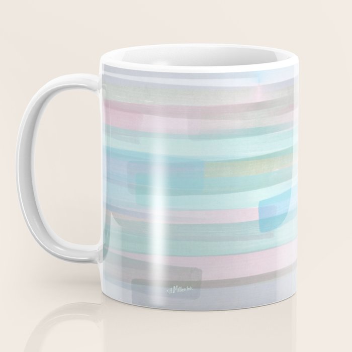 Abstract Watercolor Waves in Sky & Seafoam Coffee Mug Gallery Image 3
