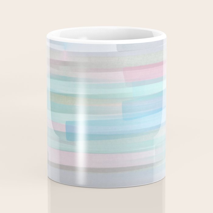 Abstract Watercolor Waves in Sky & Seafoam Coffee Mug Gallery Image 4