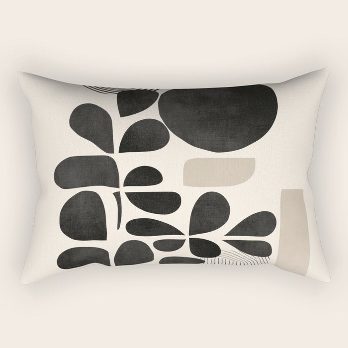 Modern Botanicals - Abstract Minimalist Shapes Rectangular Pillow Gallery Image 1