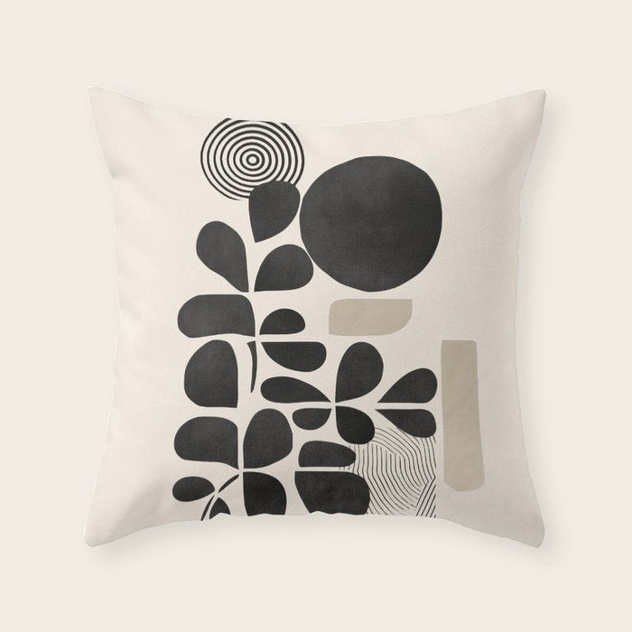 Modern Botanicals - Abstract Minimalist Shapes Throw Pillow Gallery Image 6