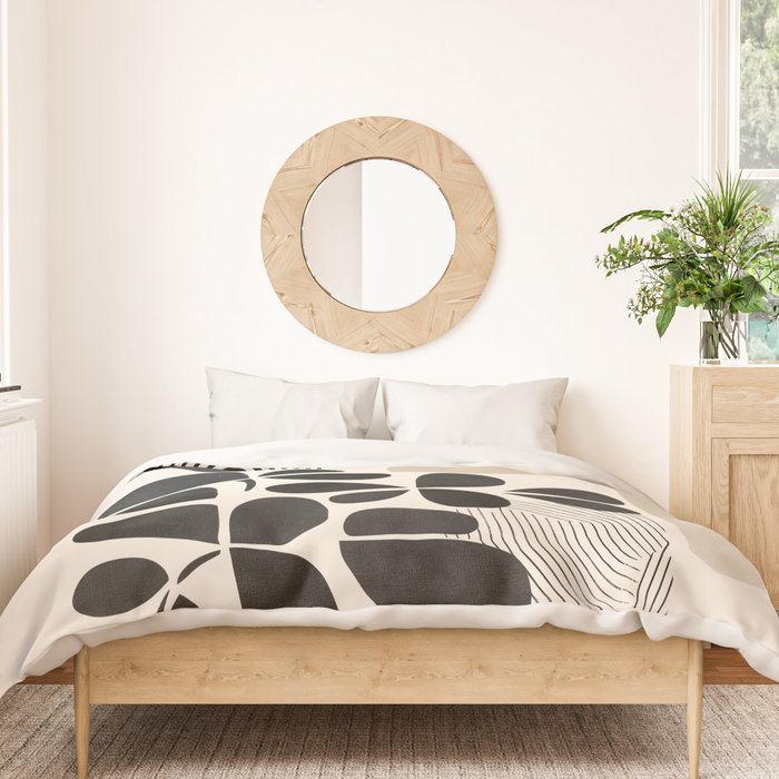 Modern Botanicals - Abstract Minimalist Shapes Duvet Cover Gallery Image 3