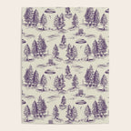 Purple Alien Abduction Toile De Jouy Pattern Poster Gallery Image 4