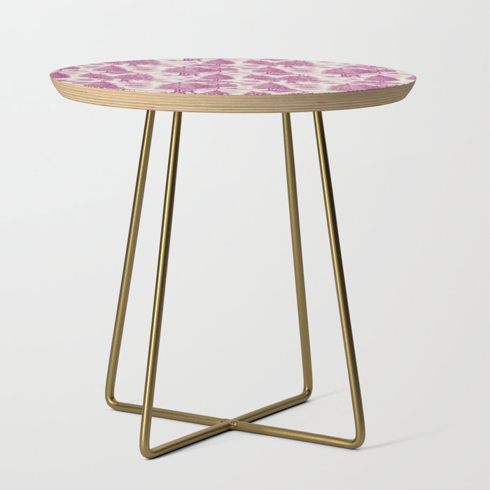 Magenta Bigfoot / Sasquatch Toile de Jouy Side Table Gallery Image 1