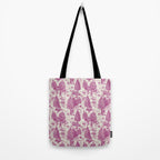 Magenta Bigfoot / Sasquatch Toile de Jouy Tote Bag Gallery Image 2