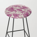 Magenta Bigfoot / Sasquatch Toile de Jouy Stool Gallery Image 2