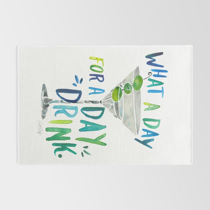 What a Day for a Day Drink - Blue & Green Palette Rug Gallery Image 2