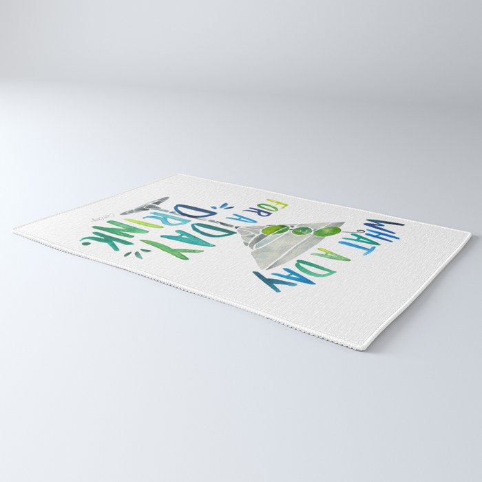 What a Day for a Day Drink - Blue & Green Palette Rug Gallery Image 3