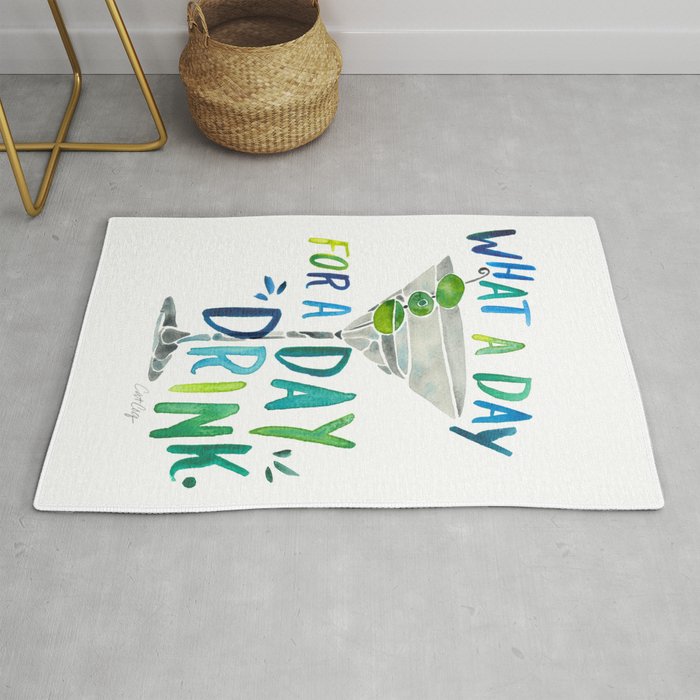What a Day for a Day Drink - Blue & Green Palette Rug Gallery Image 1