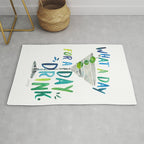 What a Day for a Day Drink - Blue & Green Palette Rug Gallery Image 1