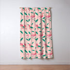 Pink flamingo tropical pattern Window Curtain Gallery Image 3