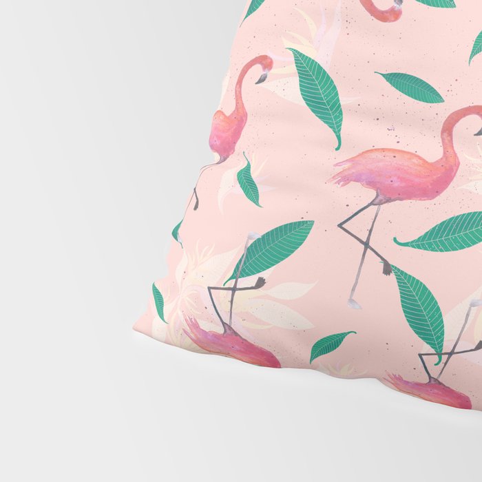 Pink flamingo tropical pattern Pillow Sham Gallery Image 4
