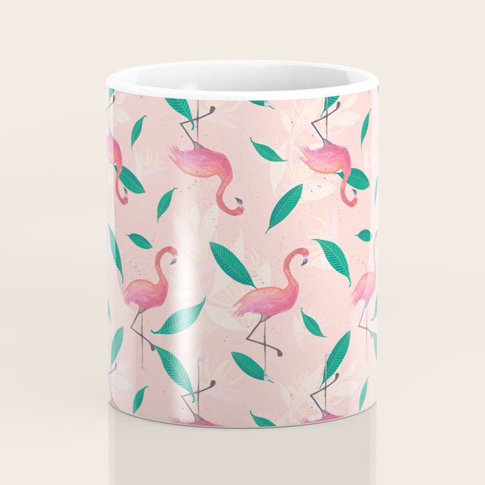 Pink flamingo tropical pattern Coffee Mug Gallery Image 4
