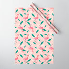 Pink flamingo tropical pattern Wrapping Paper Gallery Image 1