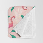 Pink flamingo tropical pattern Throw Blanket Gallery Image 3