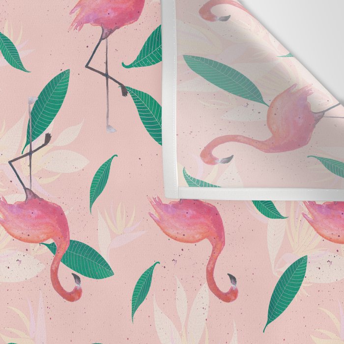 Pink flamingo tropical pattern Wall Tapestry Gallery Image 3